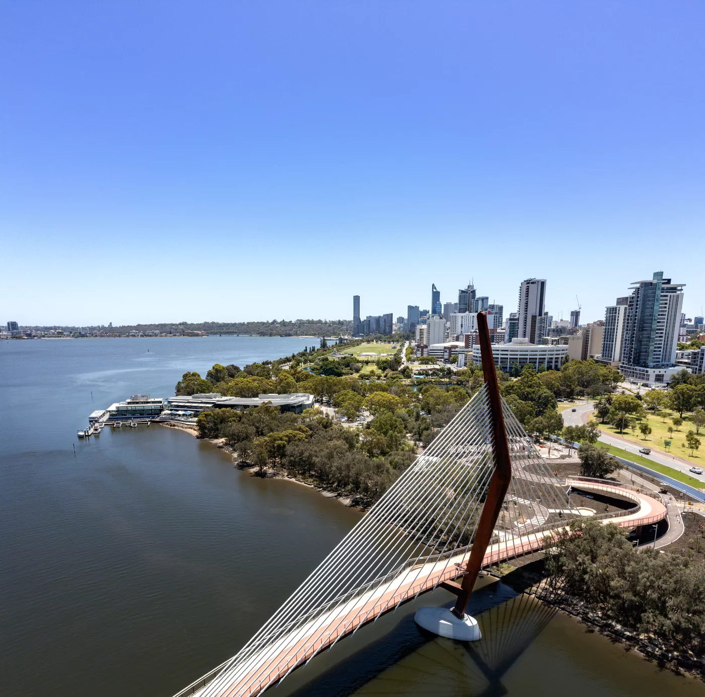 Aerial view of Point Fraser and the Boorloo Bridge
