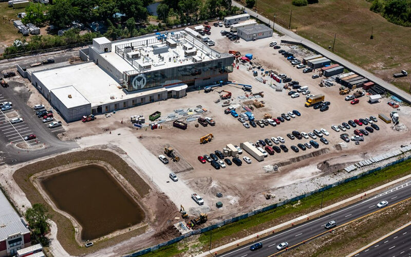 This aerial photo of Moffitt at SouthShore shows the ongoing process of the campus.