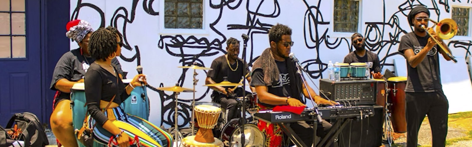 afro band playing music