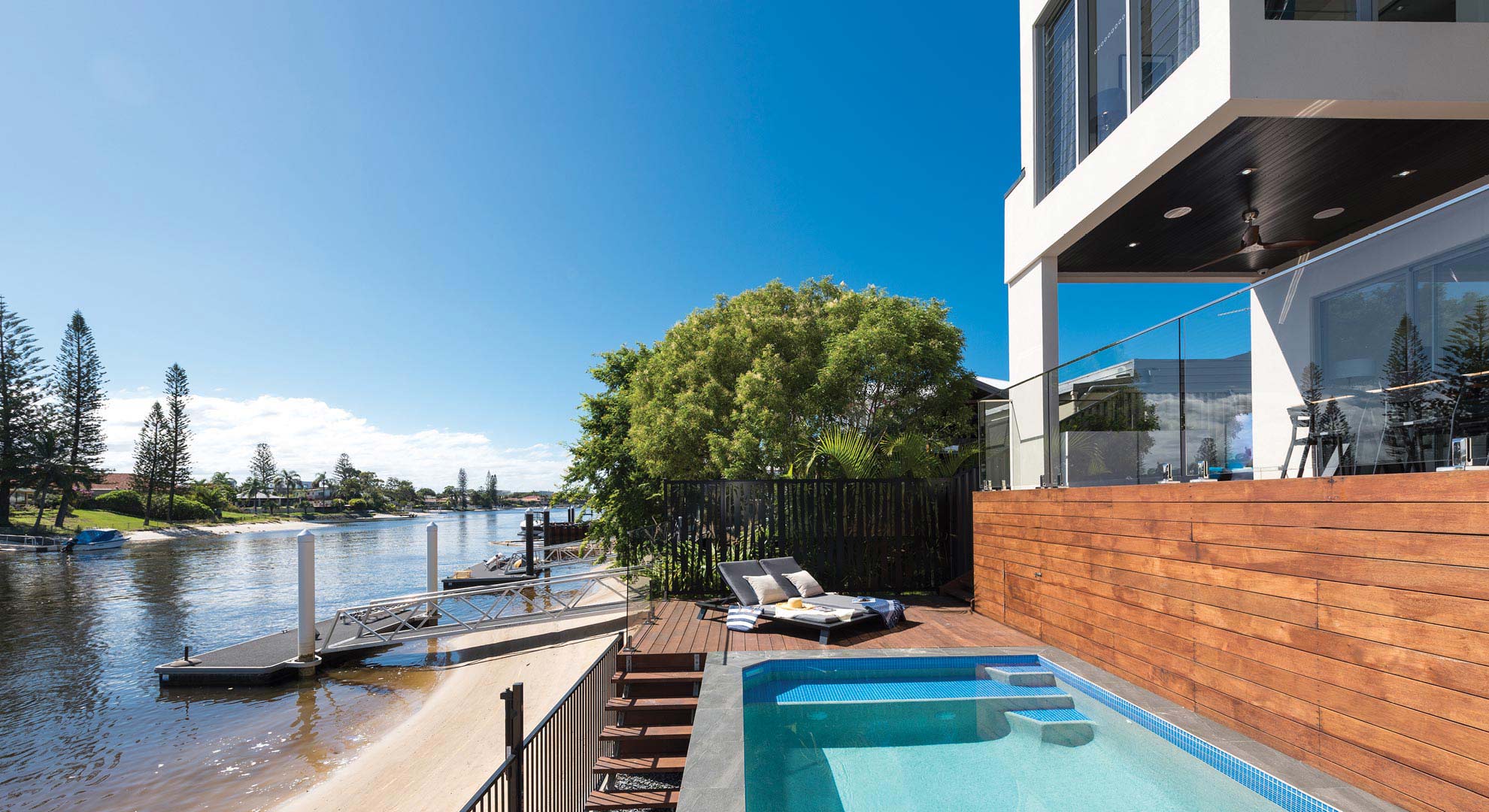 low shot of home with winner on the top floor