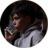 Tween boy looking into camera