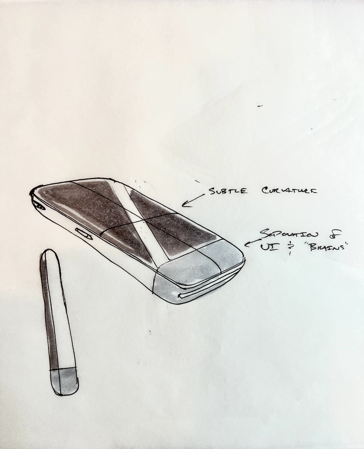 Subtle curvature of Square Handheld