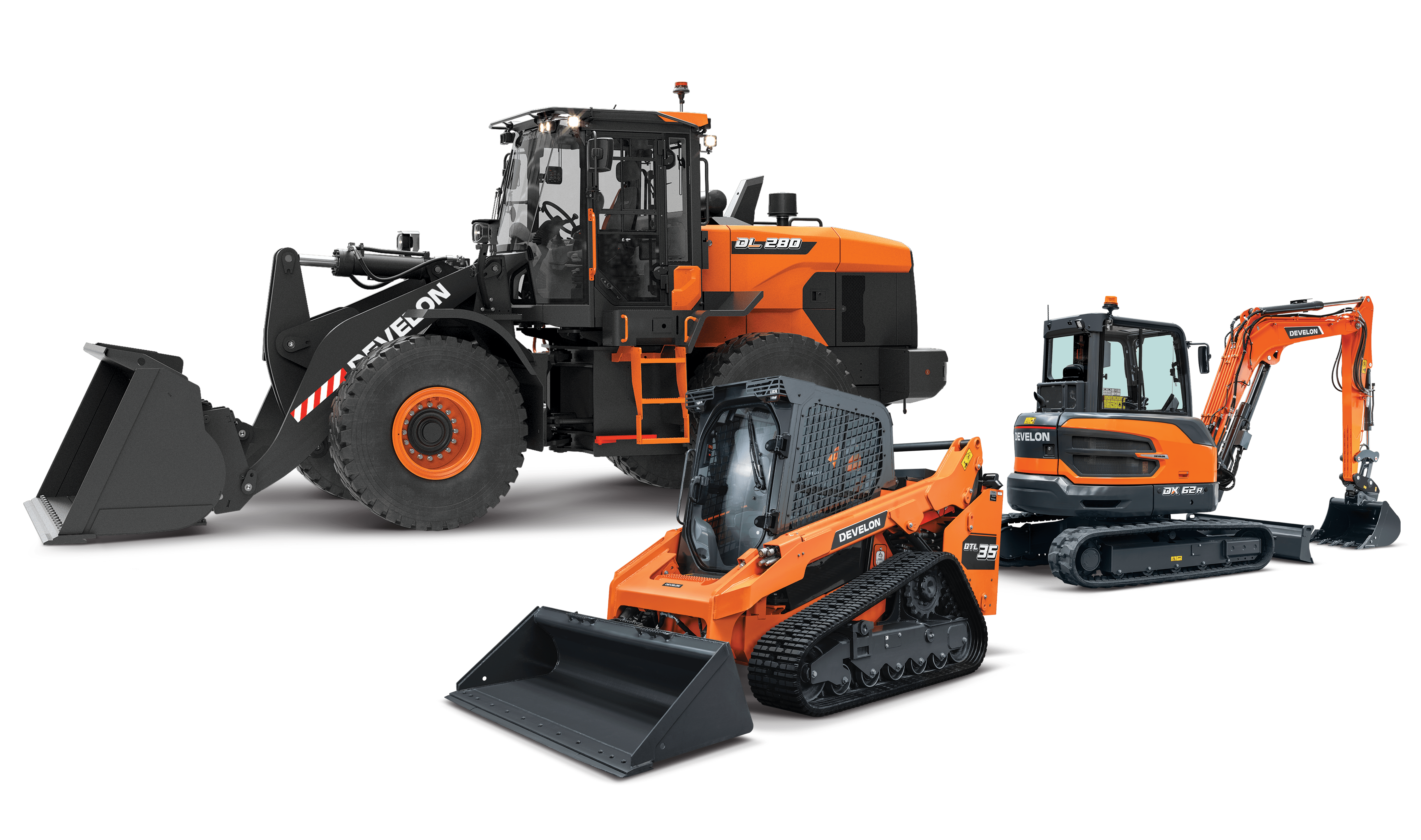 Three DEVELON machines are a preview of what the company will display during World of Concrete