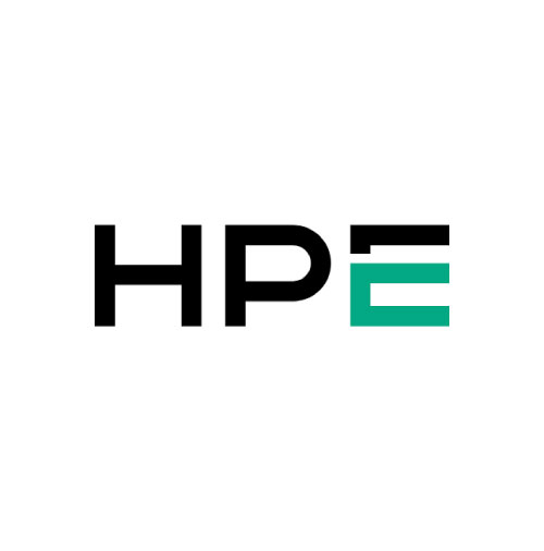 hewlett packard enterprise logo with green rectangle outline and black text