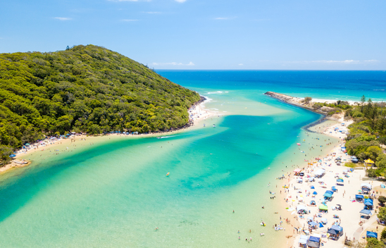 Aerial image of Tallebudgera Creek on the Gold Coast in Queensland