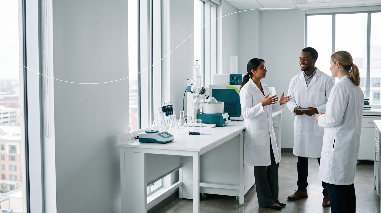 LGC Standards scientific team collaborating in a modern analytical laboratory