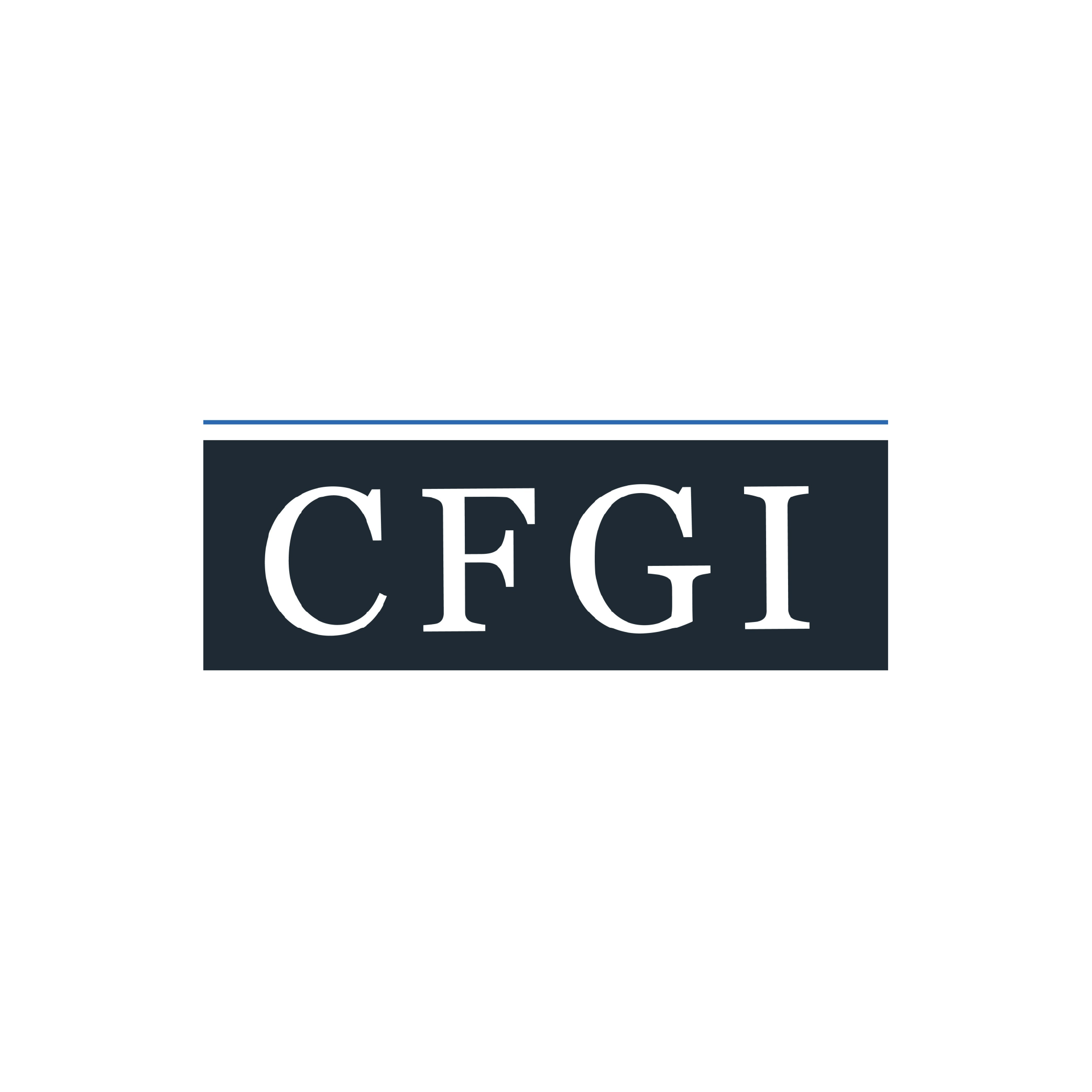 CFGI logo in serif white text on dark blue rectangular banner