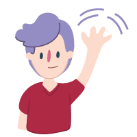 Person with their hand up