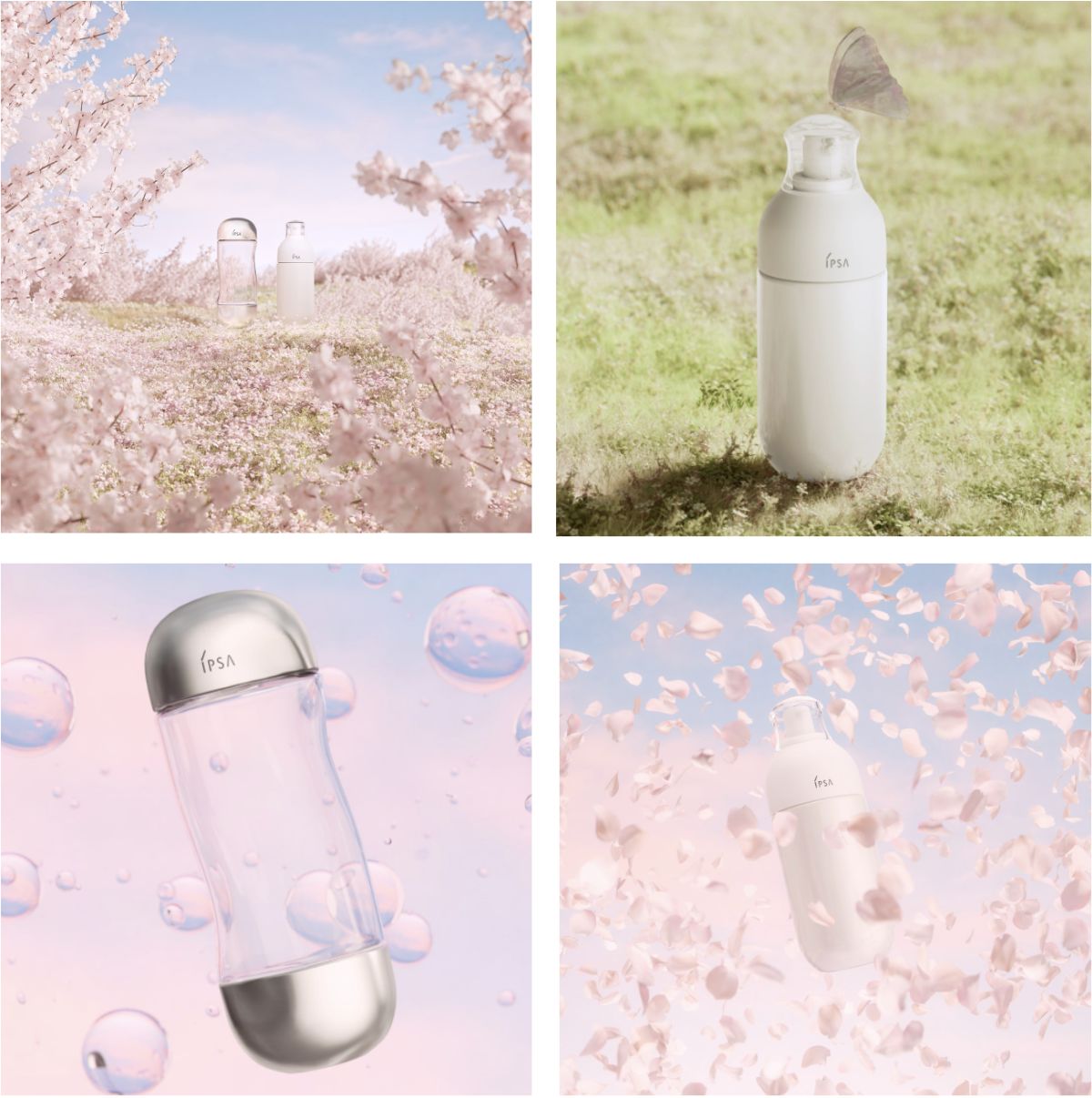 IPSA2024春シーズンは、やわらかな色調と花びらの動きを主役に植物が生命を芽吹く季節を表現。