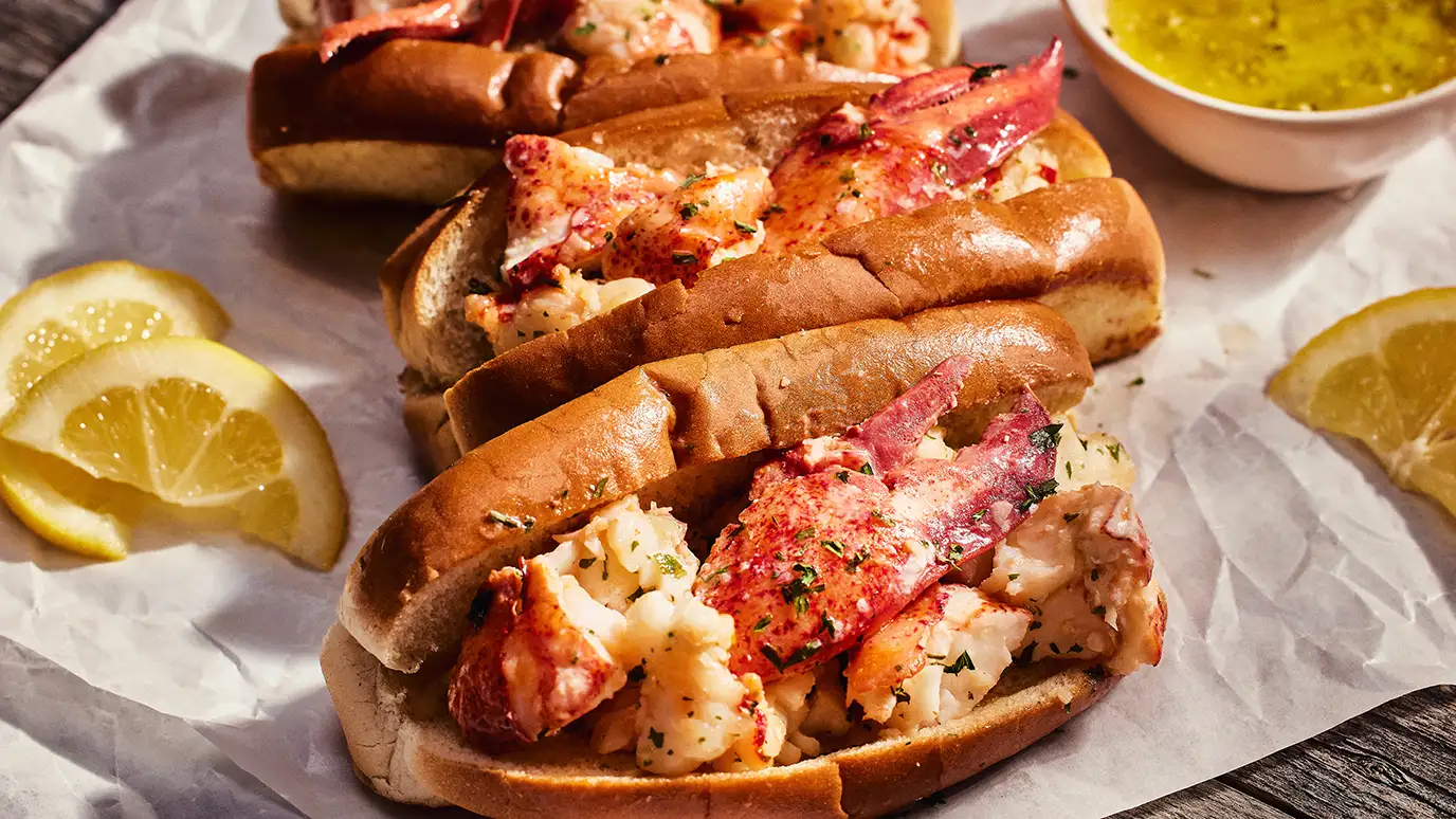 Fresh Lobster Rolls with Lemon Wedges