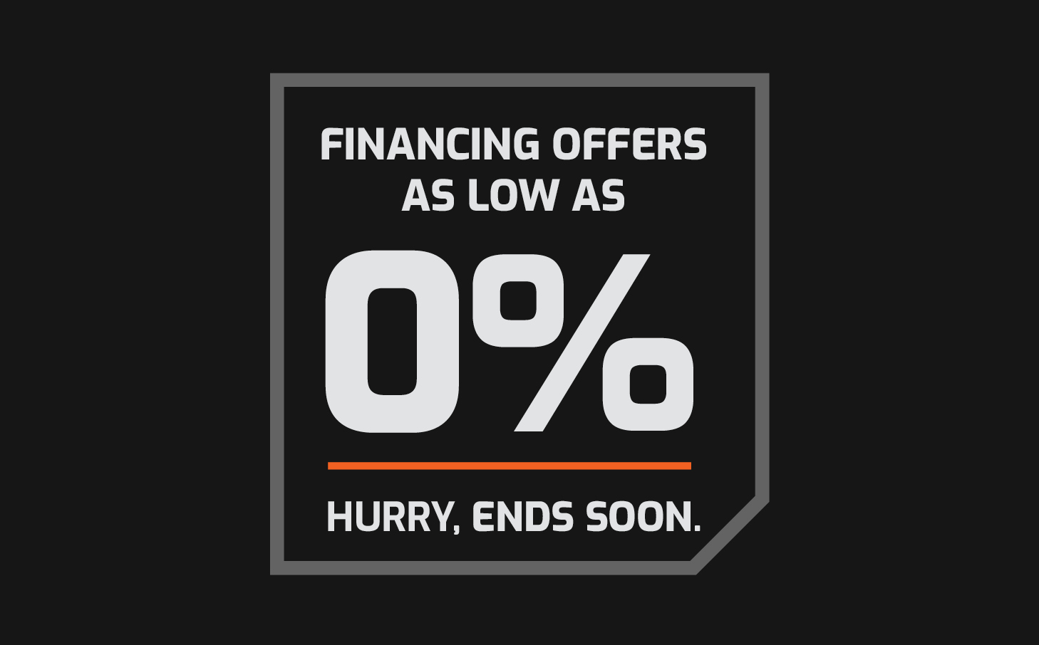 The DEVELON “financing as low as 0%” graphic.
