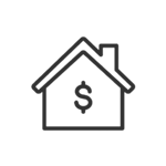 House icon with dollar sign in the middle