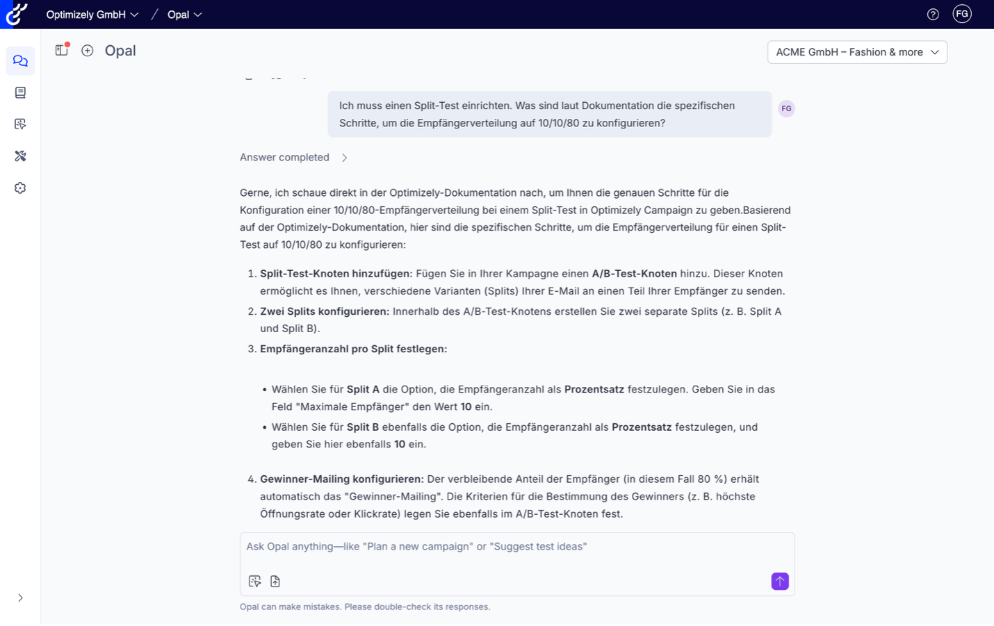 Opal Chat Beispiel 