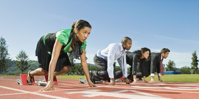 Business People At Starting Blocks