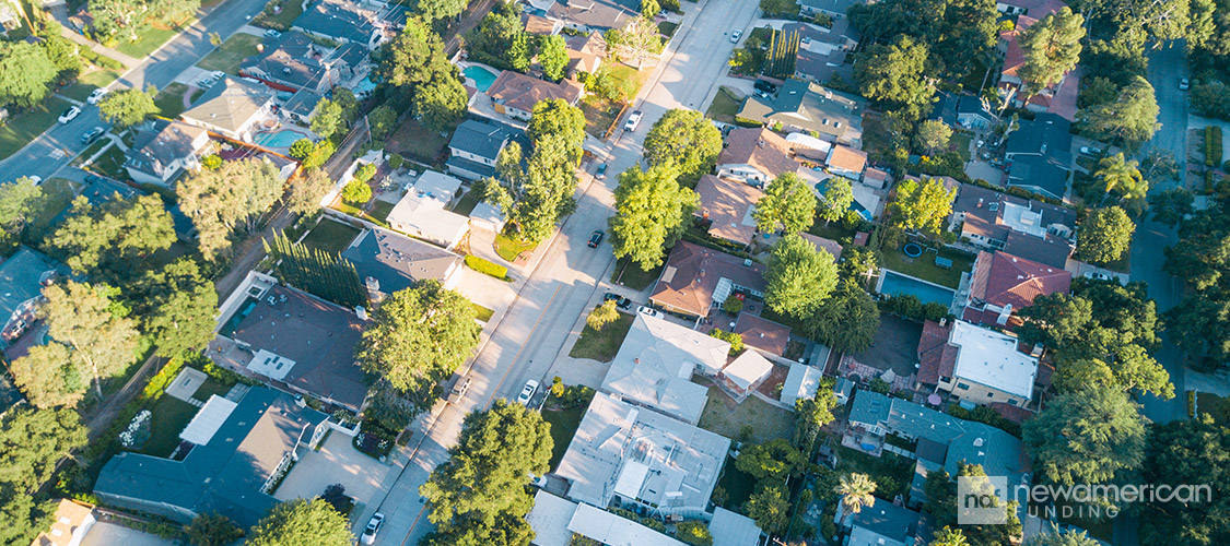 aerial view of neighborhood