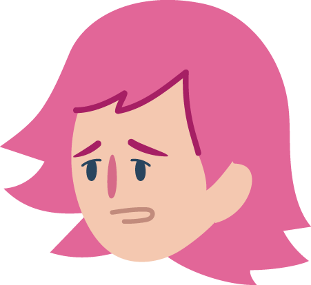 face looking worried and anxious