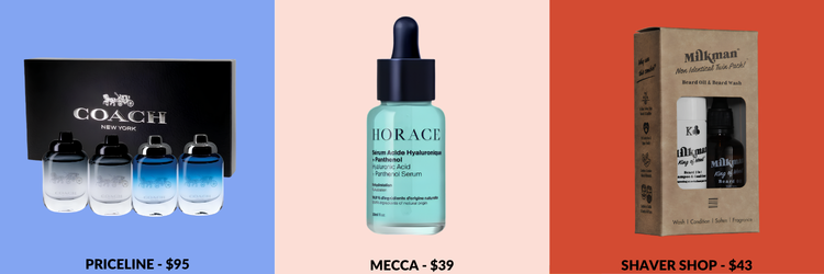 Items from Priceline, Mecca and Shaver Shop