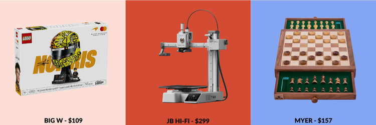 Items from Big W, JB Hi-Fi and Myer