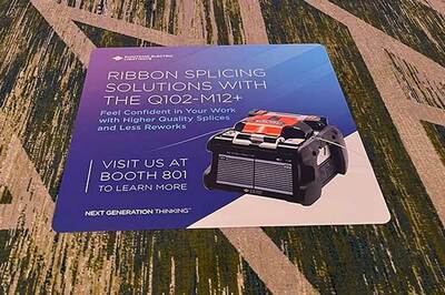 Example of a Floor Sticker at BICSI Beyond