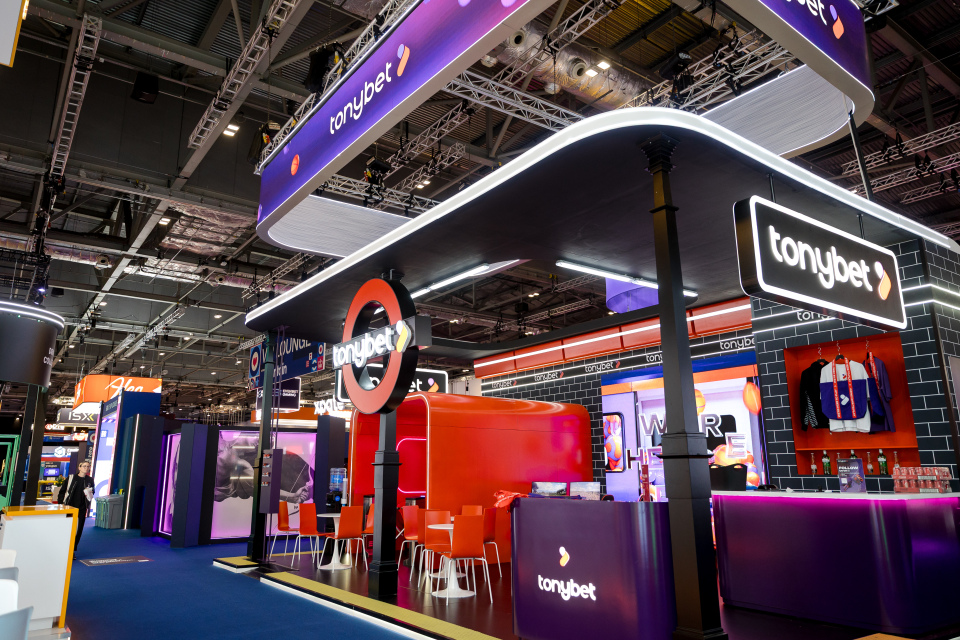 Picture of Tonybet's booth at iGB L!VE 2025
