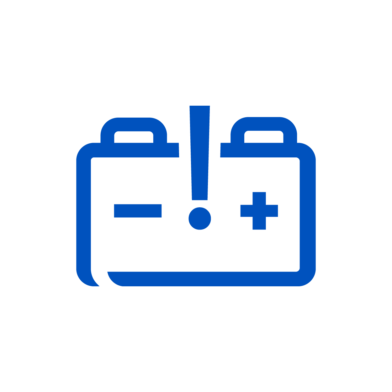 Blue icon of a serious electrical fault light