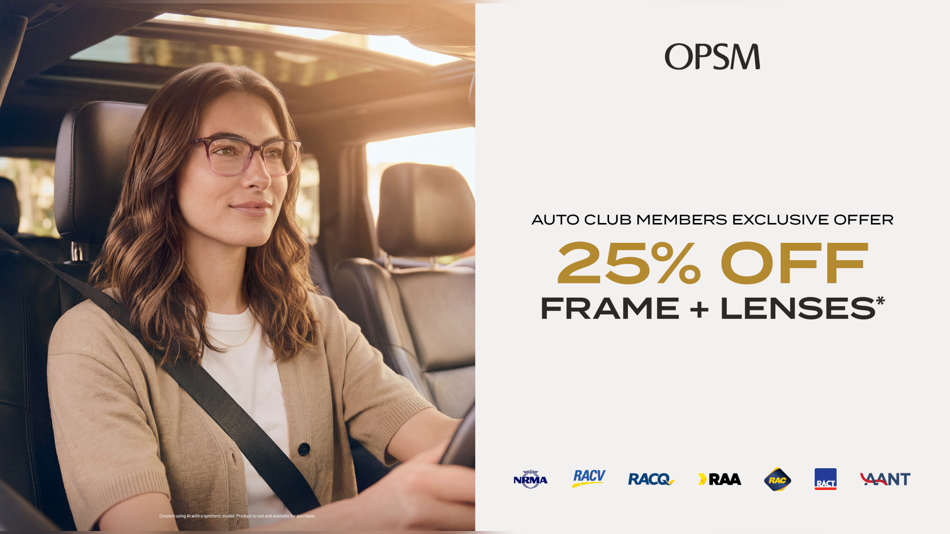Auto Club Members Exclusive Offer at OPSM