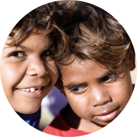 Two children smiling