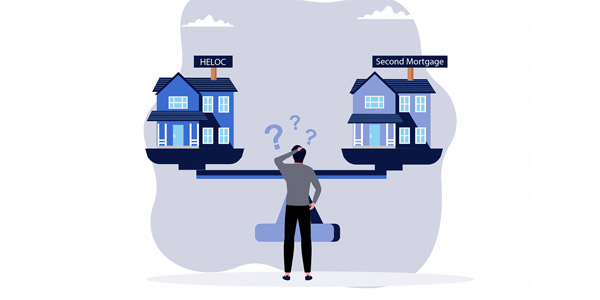 heloc vs. second mortgage graphic