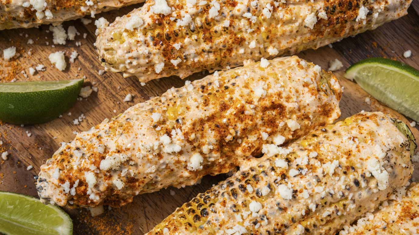 Grilled Mexican-Style Corn on the Cob with Lime Mayonnaise