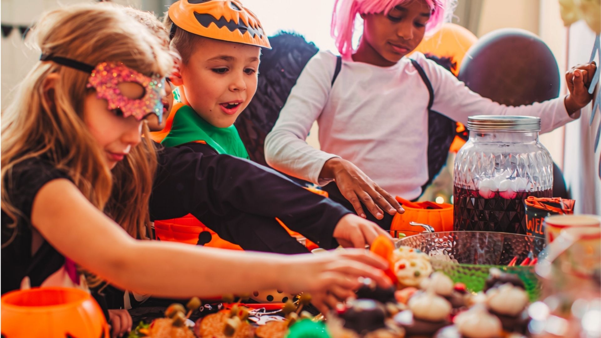 Halloween images of kids enjoying festive traditions