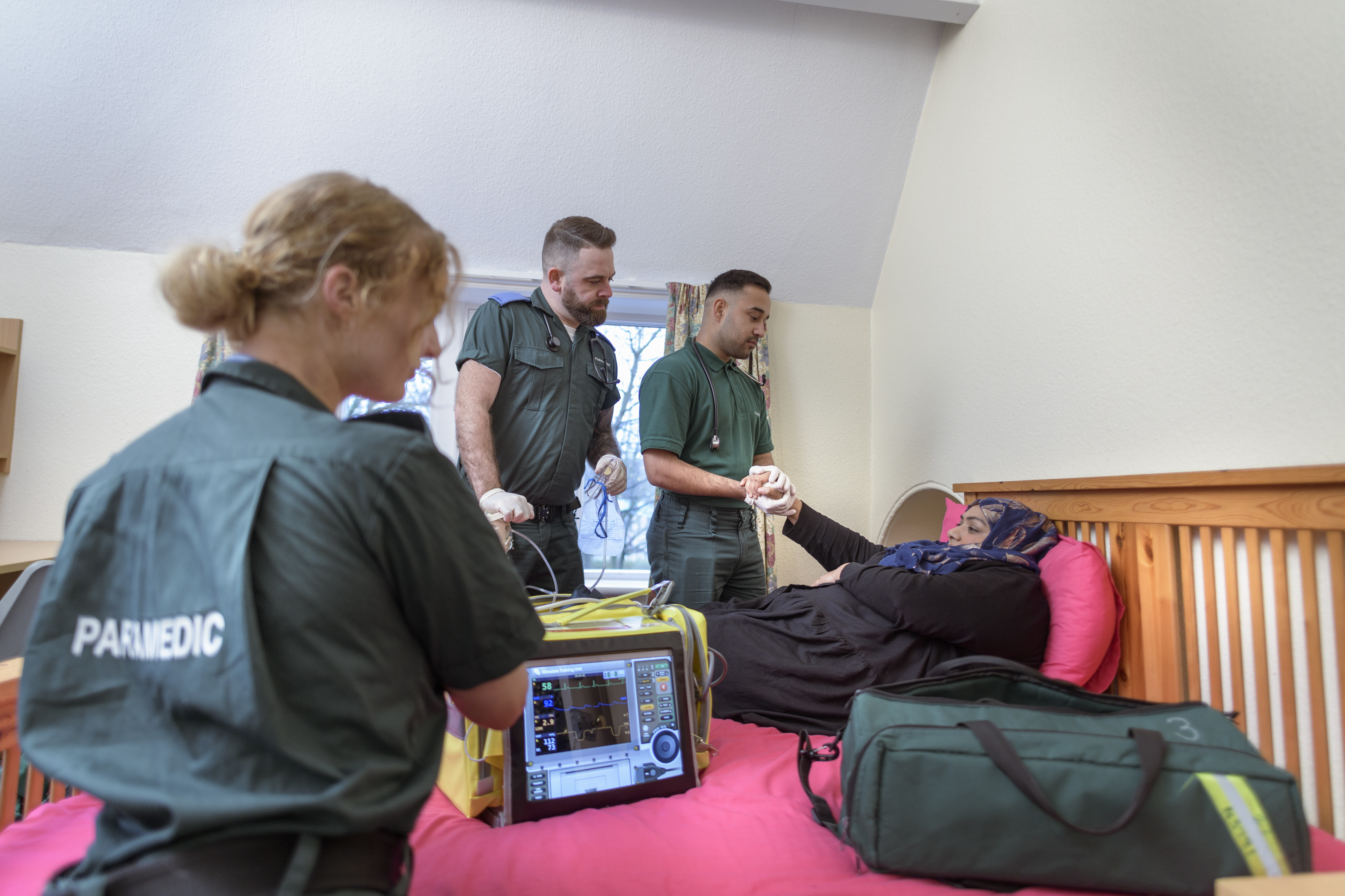 An emt using emergency services technology