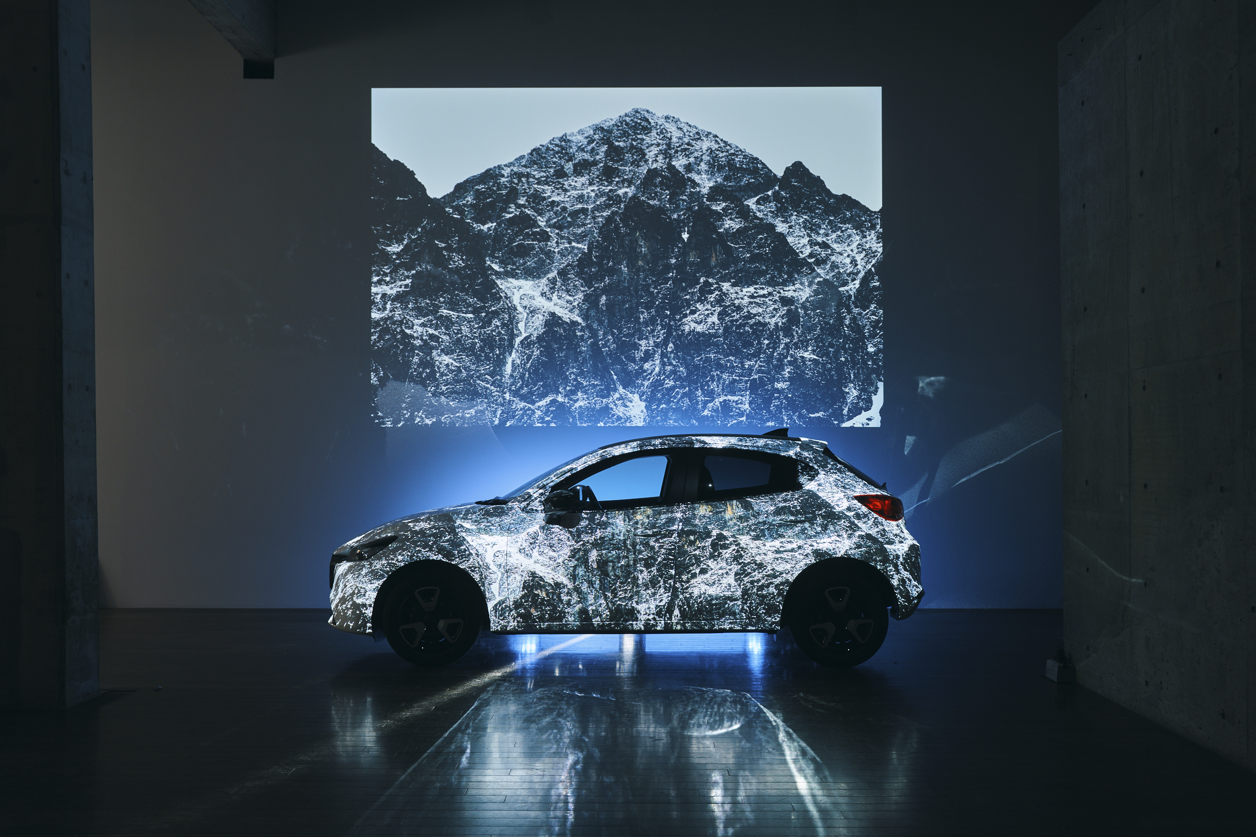 Art in collaboration with mazda and kensaku kakimoto