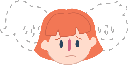 face looking confused with outlined faces on either side depicting conflicting voices or spirits