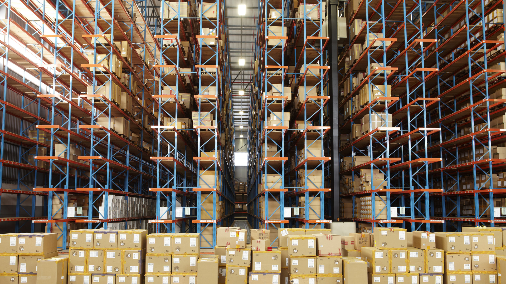 View of large distribution warehouse