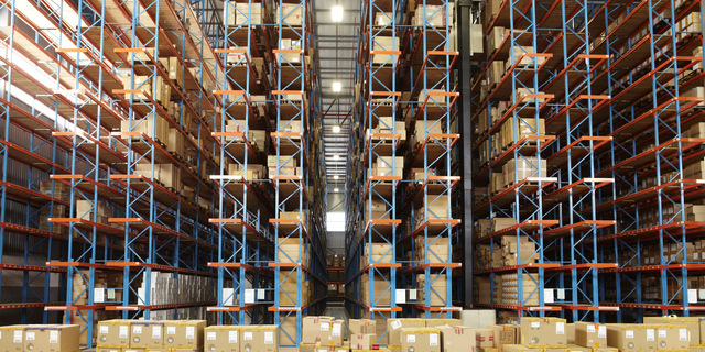 View of large distribution warehouse