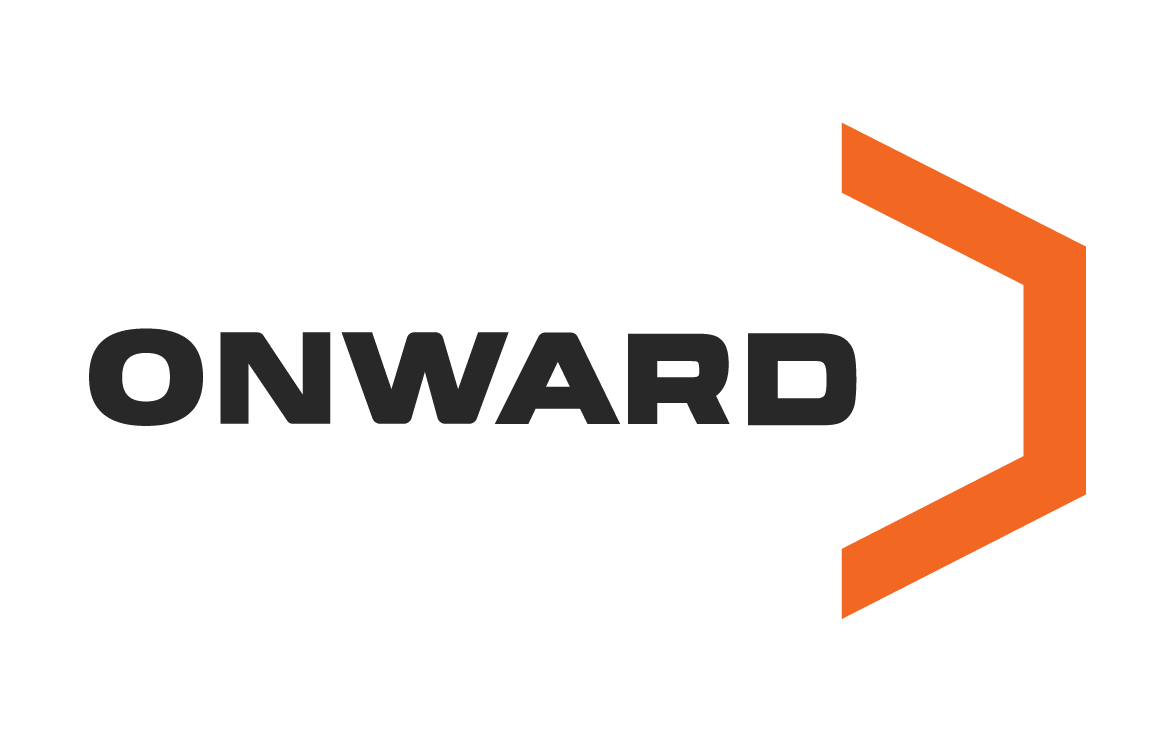 The DEVELON Onward Magazine logo.