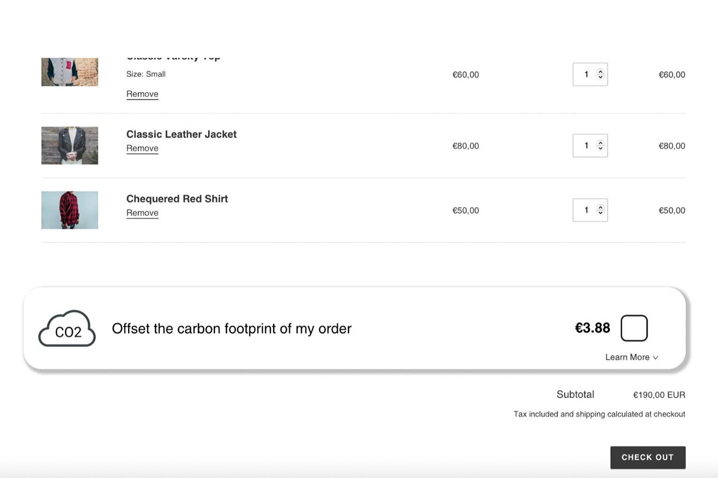 “A detail from the CarbonCart interface.