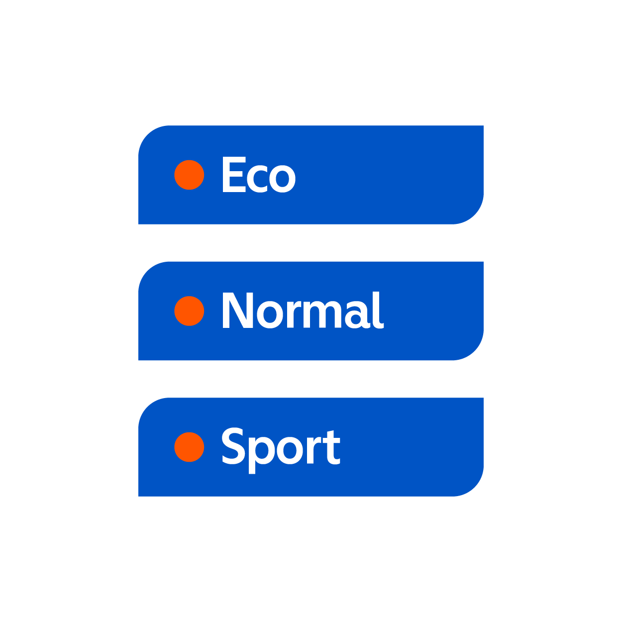 Blue icon of a driving mode warning light
