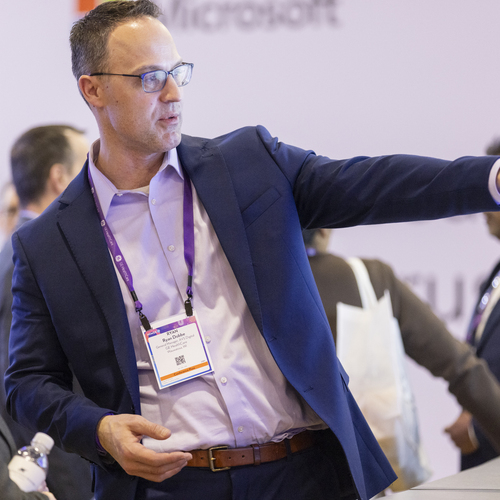 Ryan Dobbe on the HIMSS show floor