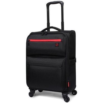 This multi-compartment roller suitcase
