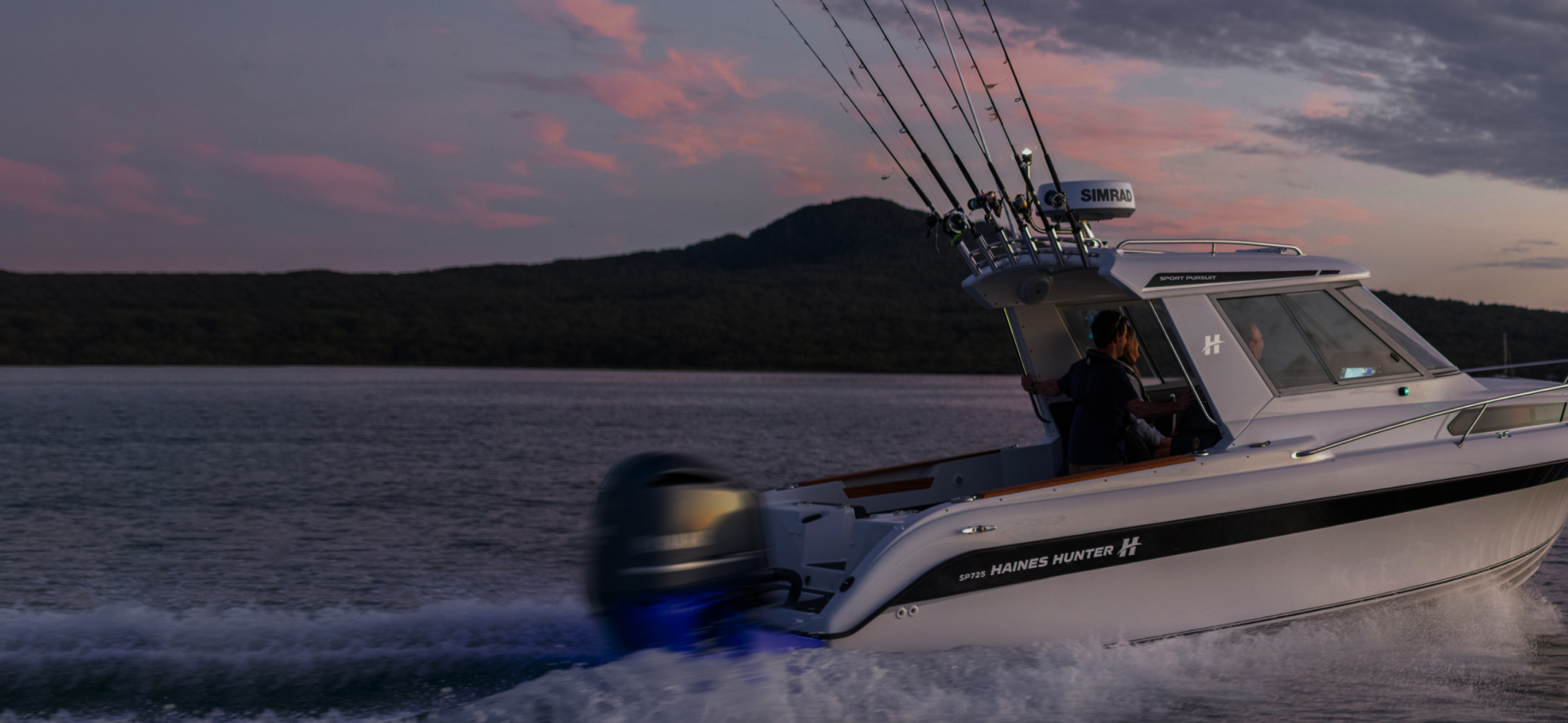 A boat in the twilight