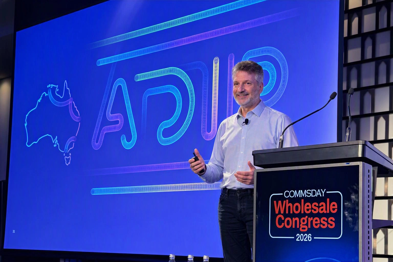 Nikos Katinakis Chief Technology Officer Vocus speaking at Commsday Wholesale 2026