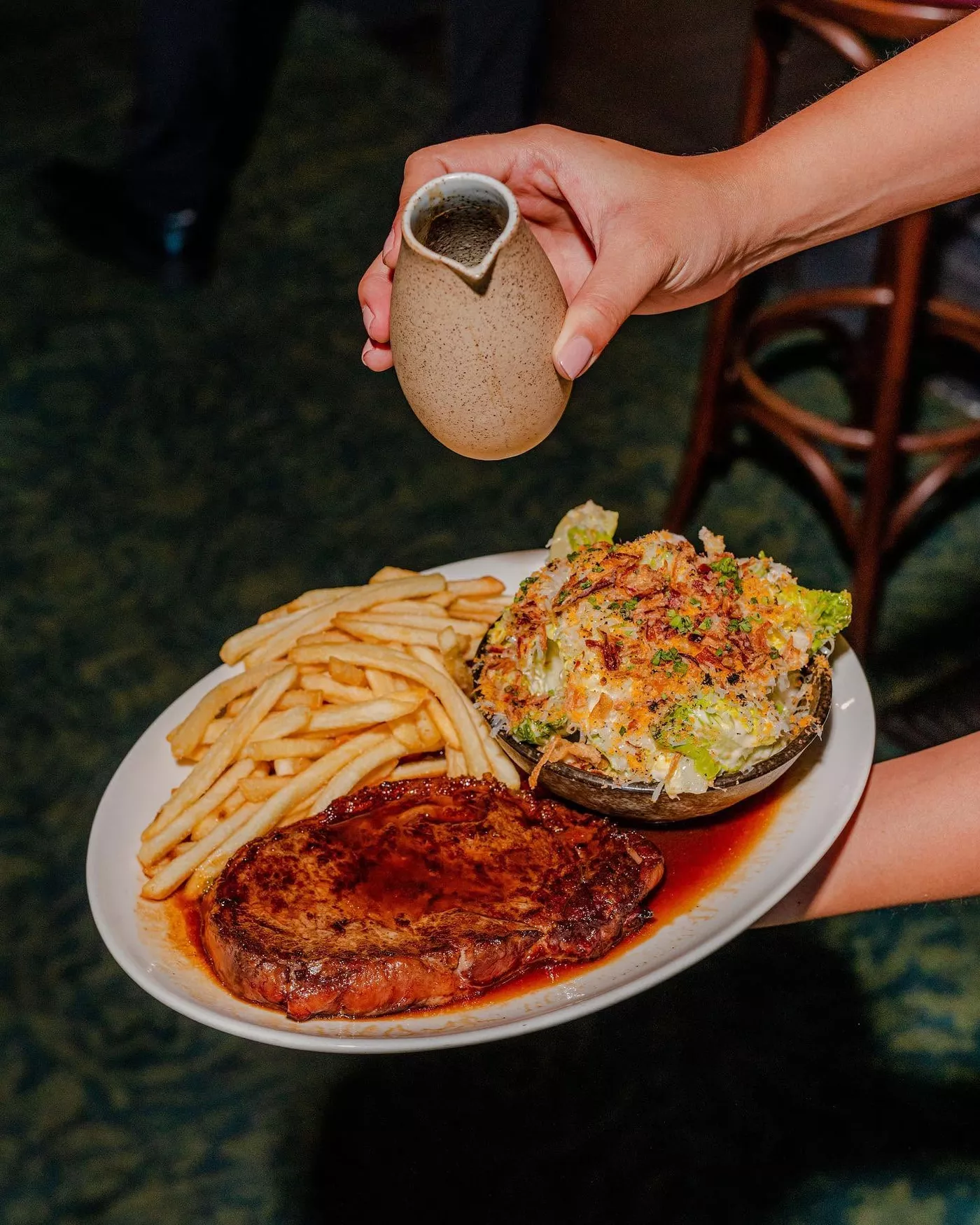 steak and chips