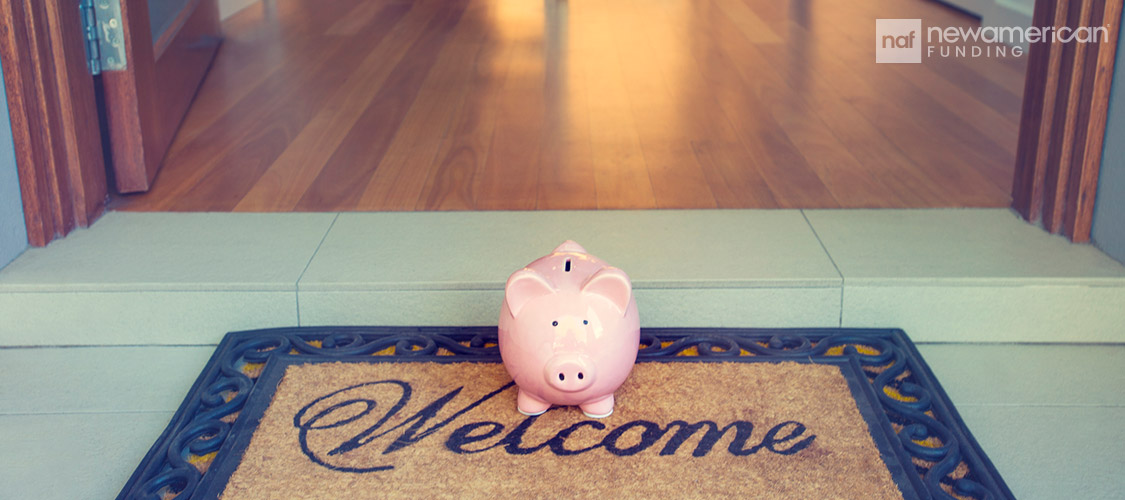 piggy bank at the front door