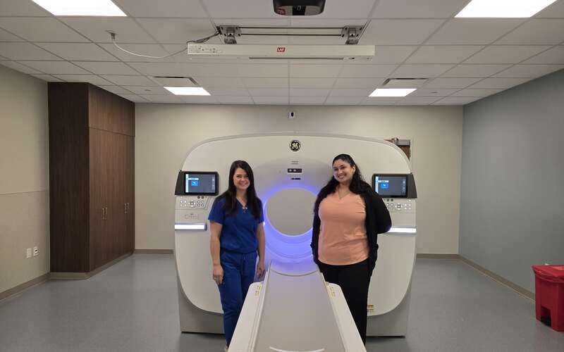 Nuclear medicine technologists Carie Huey, left, and Gerrie Estrada share what makes the new digital PET/CT scan at Speros stand out.