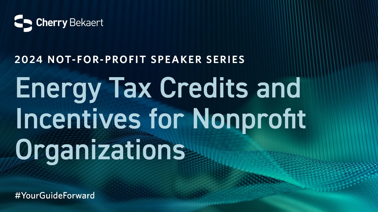 2024 NFP Speaker Series Energy Tax Credits and Incentives YoutTube poster