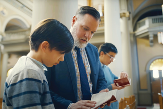 People reading scripture