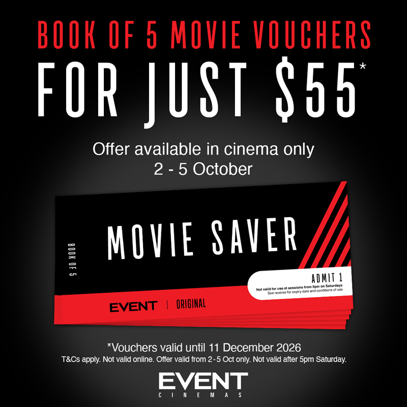 Event Cinemas Flash Sale - Book of Five Vouchers