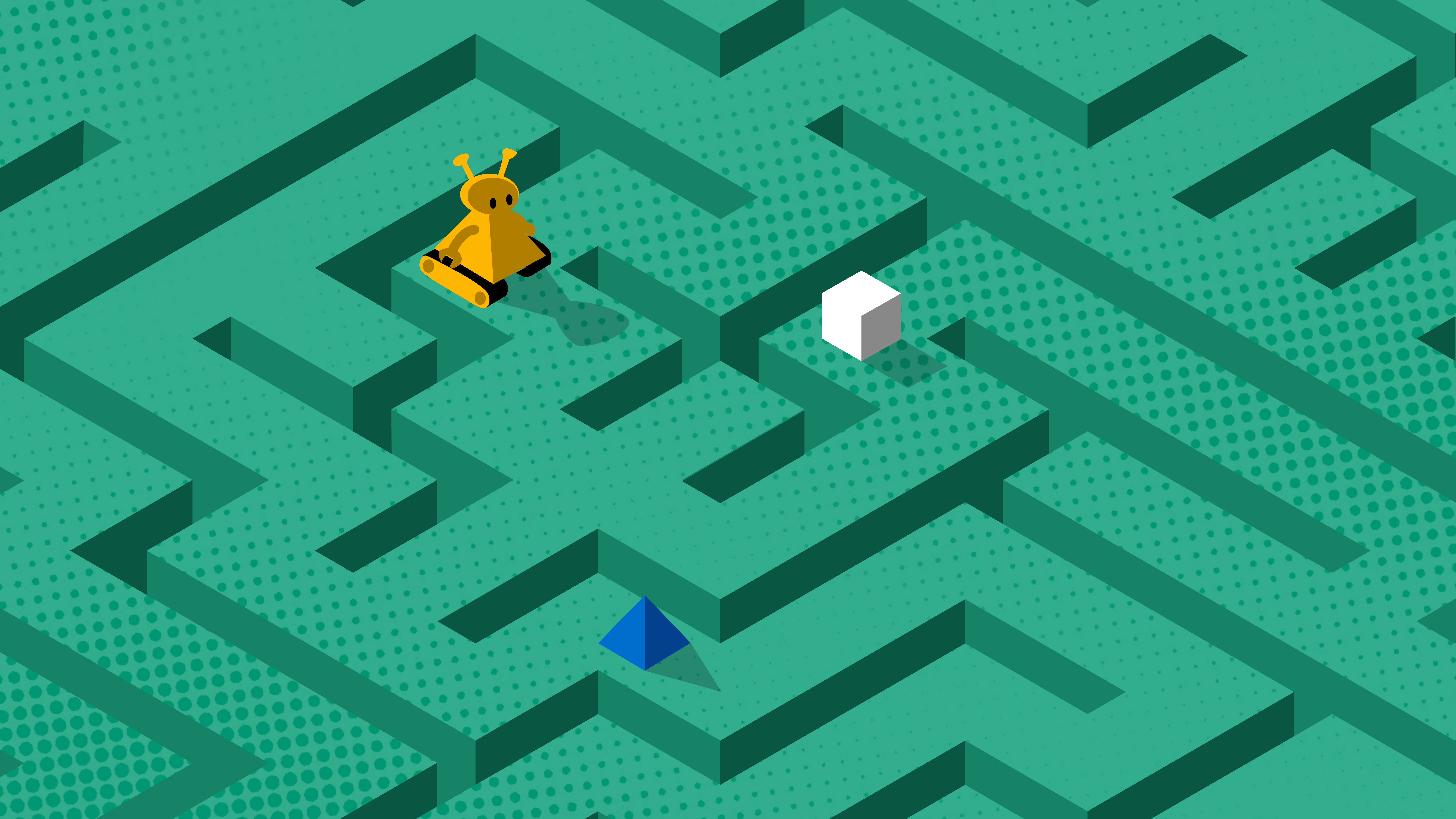 Illustration of robot in a maze
