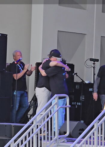 Kuschel and Hyatt spoke to the crowd from the stage to stress the importance of registering to beome a donor.